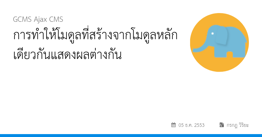 การทำให้โมดูลที่สร้างจากโมดูลหลักเดียวกันแสดงผลต่างกัน